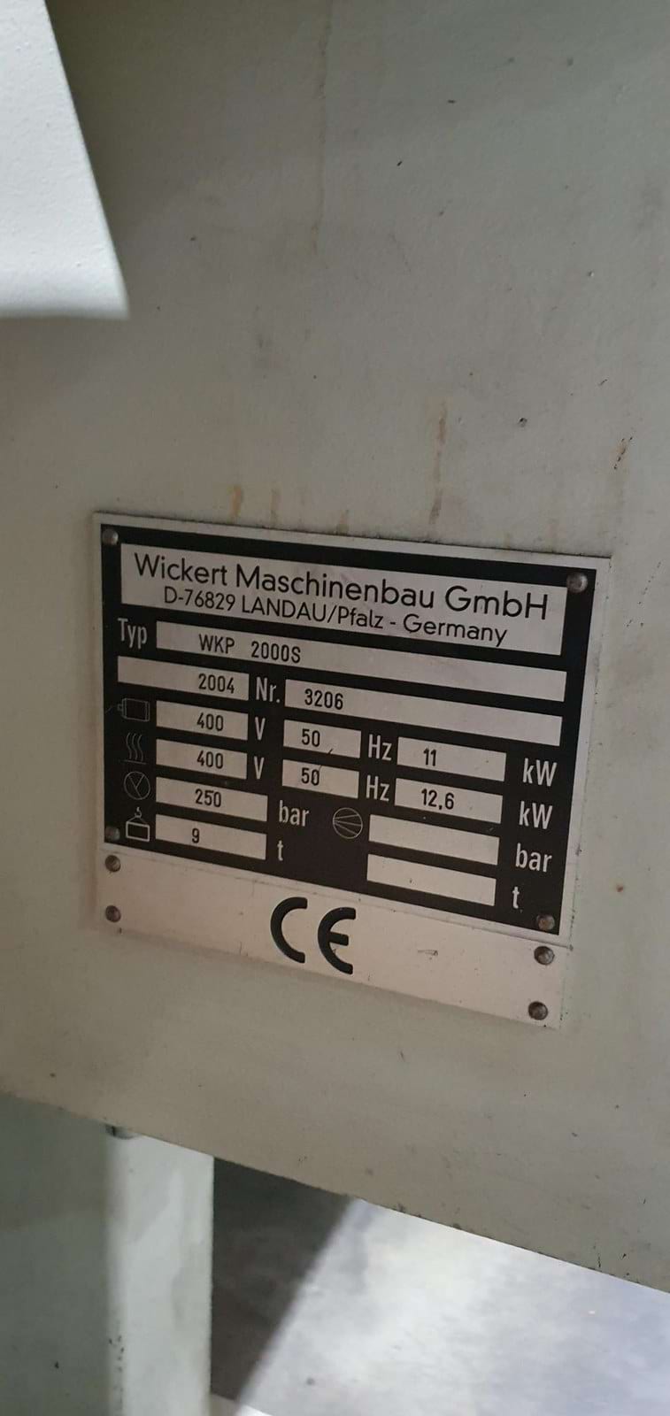 Vulkanisationspresse WKP 2000 S – Typenschild